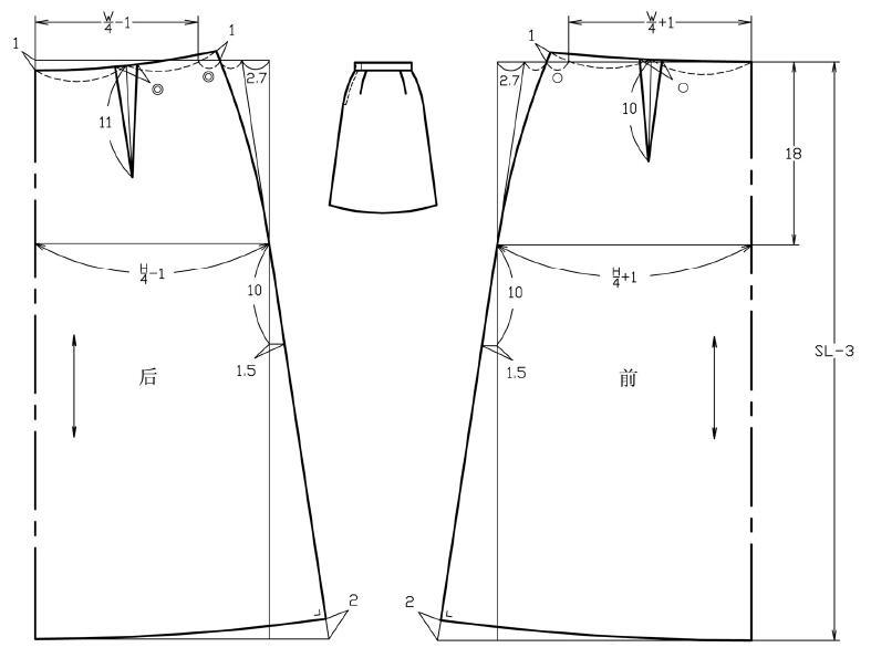 连衣裙摆尾加大制版教程,连衣裙裙型讲解