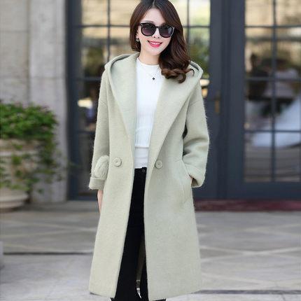 毛呢大衣中长款气质韩版平价 (五十岁女款韩版春秋毛呢大衣)