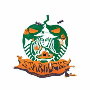 这个万圣节，36位插画师把星巴克女郎玩坏了……