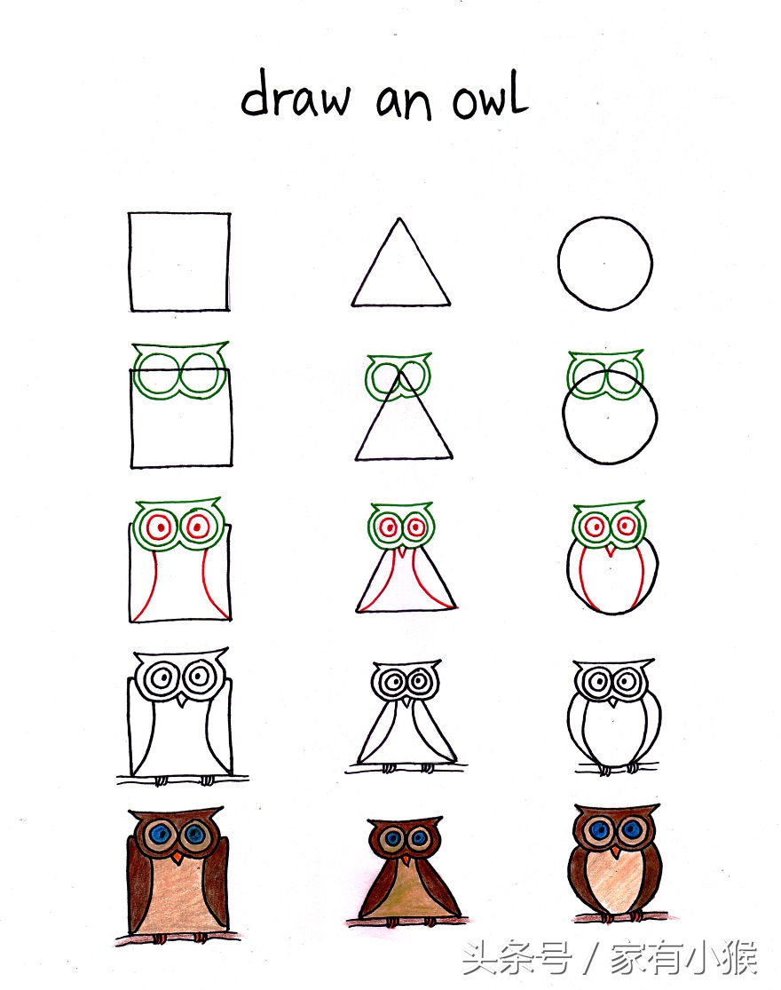 正方形三角形圆形简笔画,三角形加正方形简笔画