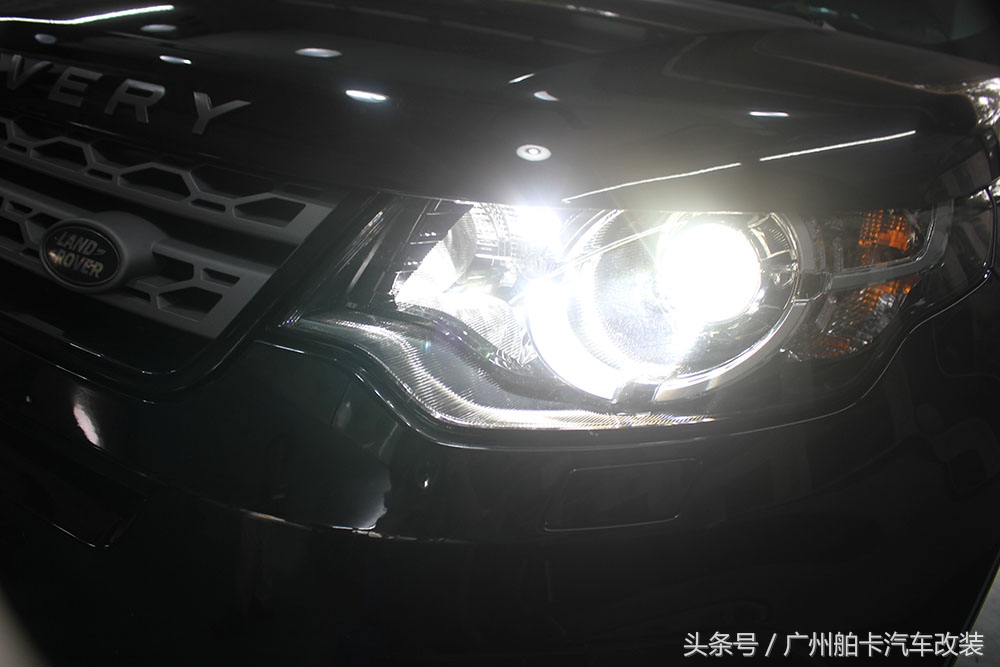 大灯远光亮度不够怎么用雾灯改装,路虎神行者二代改车灯