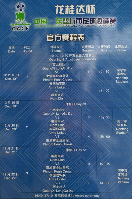 2021东盟杯足球赛赛程,2022年东盟锦标赛足球