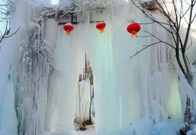 沕沕水景区冰雪,河北平山县沕沕水生态风景区冰瀑