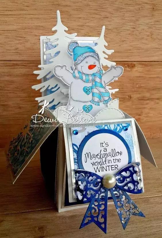 正方形立体盒子贺卡,立体盒子贺卡怎么做