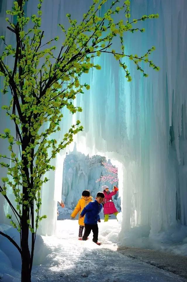 沕沕水景区冰雪,河北平山县沕沕水生态风景区冰瀑