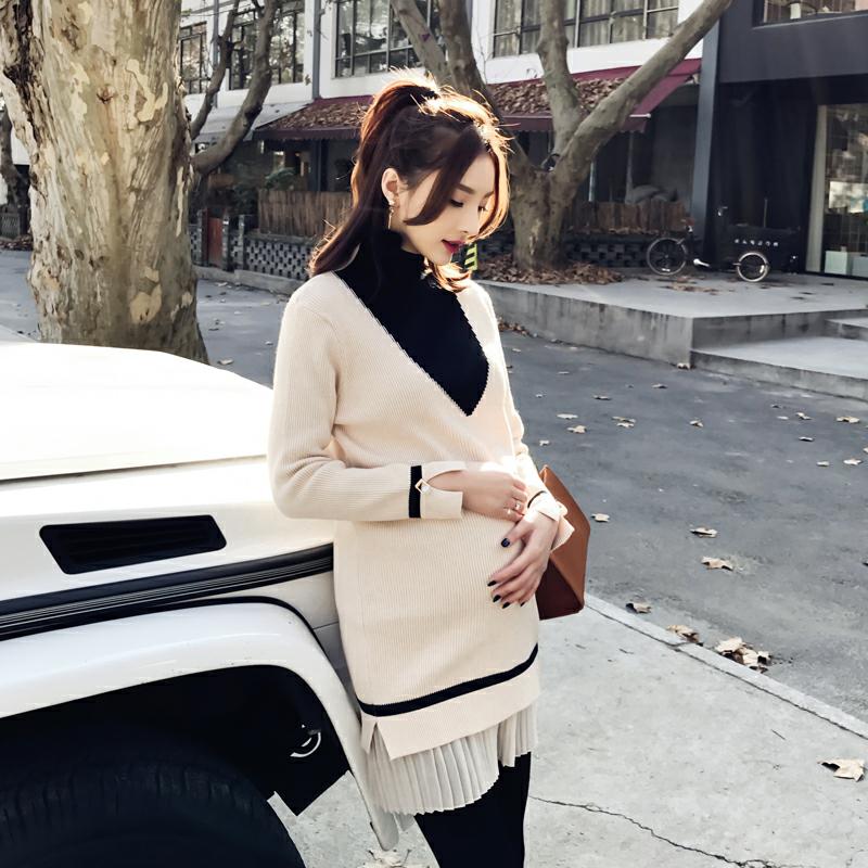 打底衫孕妈内搭,潮妈孕期穿搭打底衫