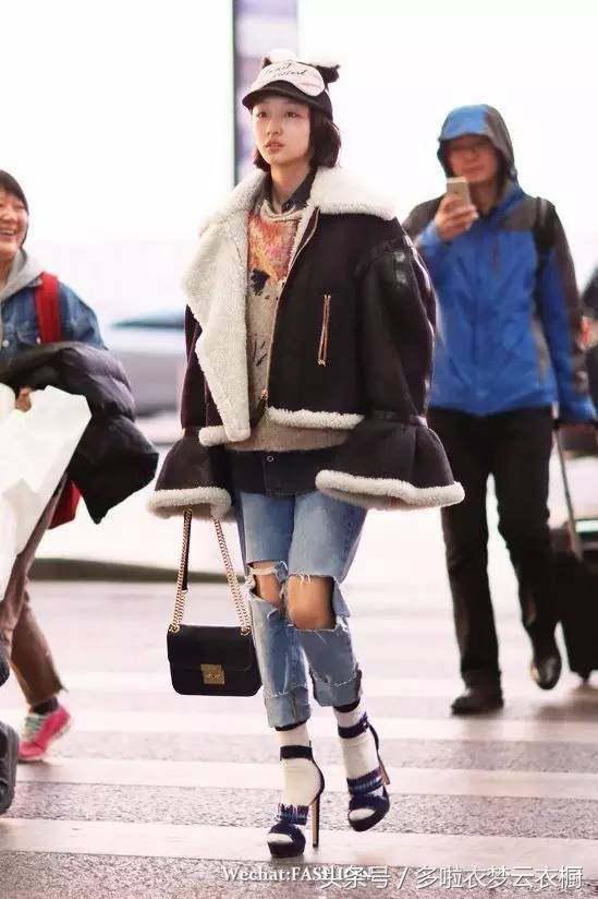 刘诗诗杨幂穿毛毛鞋,杨幂刘诗诗最新路透