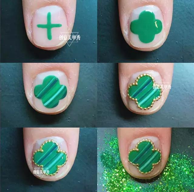 韩国美甲师美甲,韩国美甲款式带钻