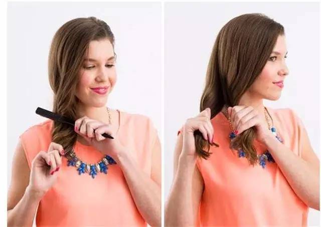 鱼尾辫教程慢动作中长发,鱼尾辫半披发