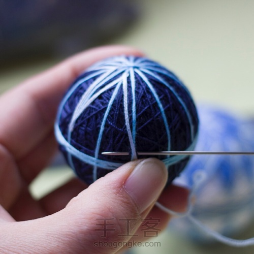 冰凌花手鞠球,手鞠球冰凌花教程