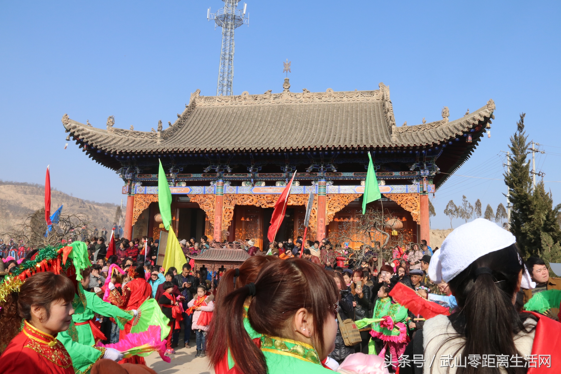 武山秧歌航拍,武山秧歌耍马