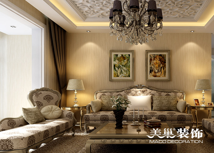 郑州正商蓝海港湾，明钻89平两室两厅简欧风格对比