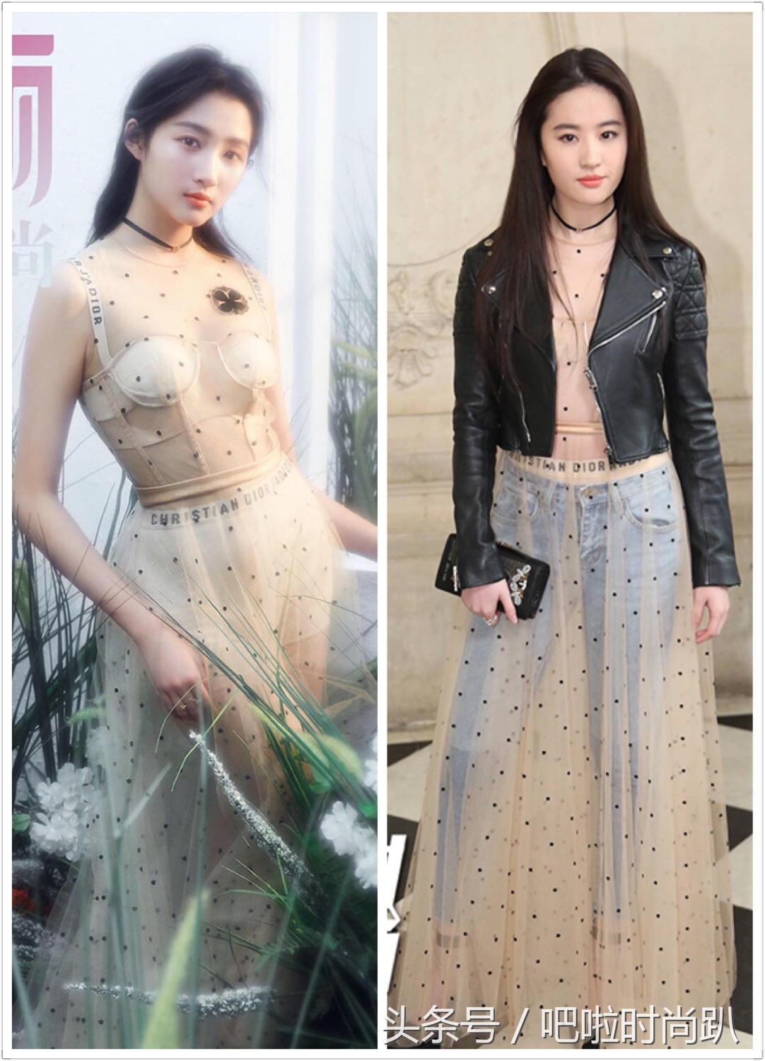 关晓彤和谁撞衫,关晓彤刘亦菲穿纱裙