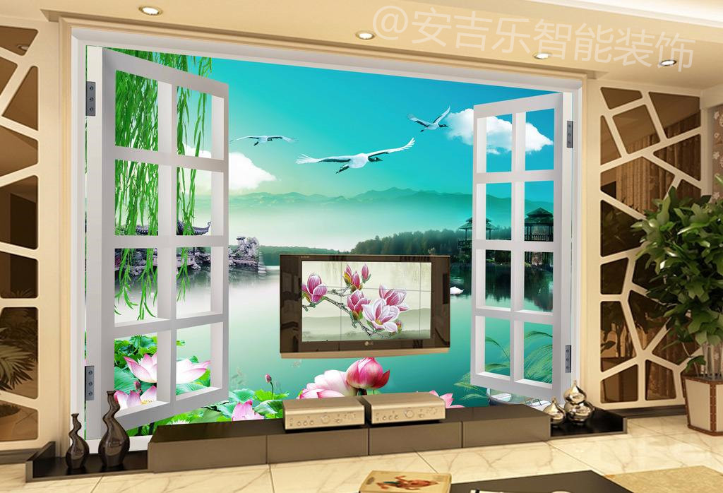 白色墙纸的装修效果,墙纸店装修效果图片