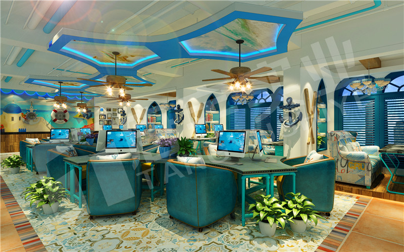 网咖装修技巧大全,网咖桌子摆放布局