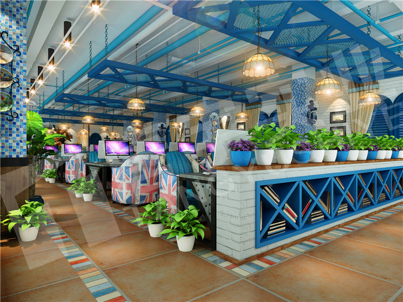 网咖装修技巧大全,网咖桌子摆放布局