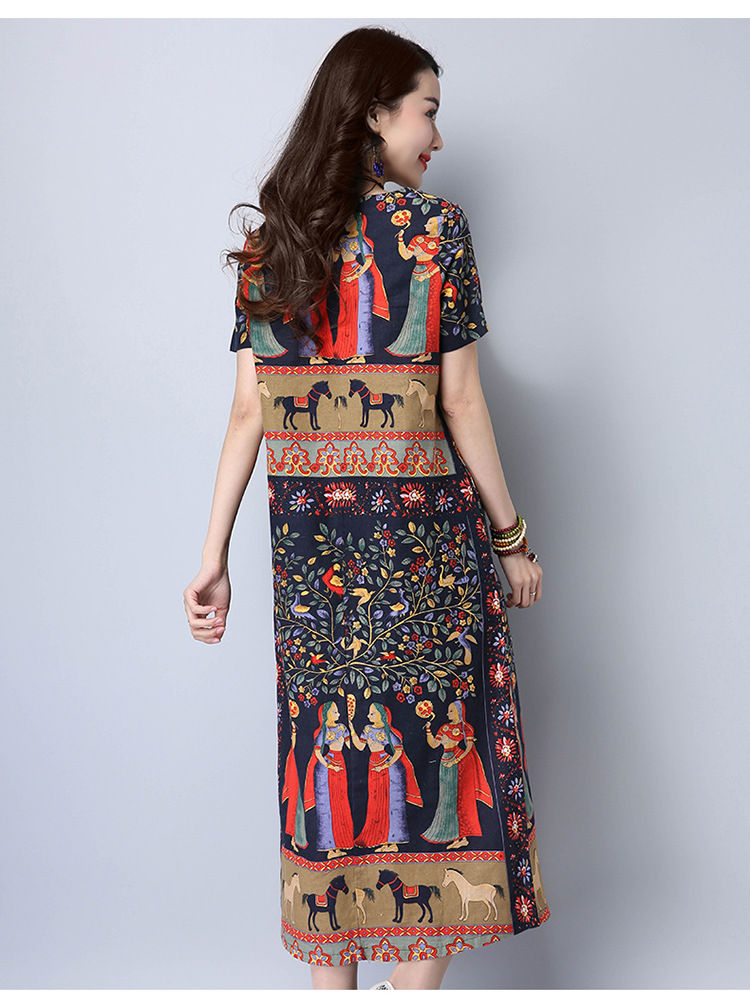 充满韵味，让人向往的民族风棉麻长裙