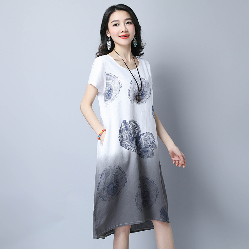 充满韵味，让人向往的民族风棉麻长裙