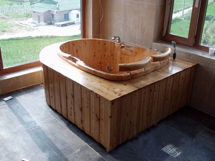 小户型家用木浴桶,小浴室泡澡桶买什么样的实用