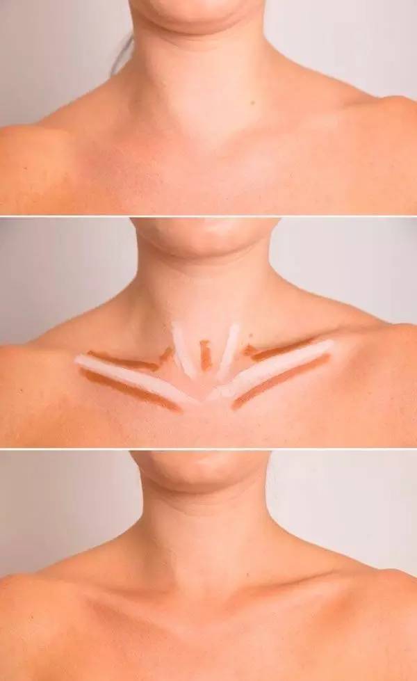 化妆只化上半部分的脸照片,最简单化妆步骤额头粉底