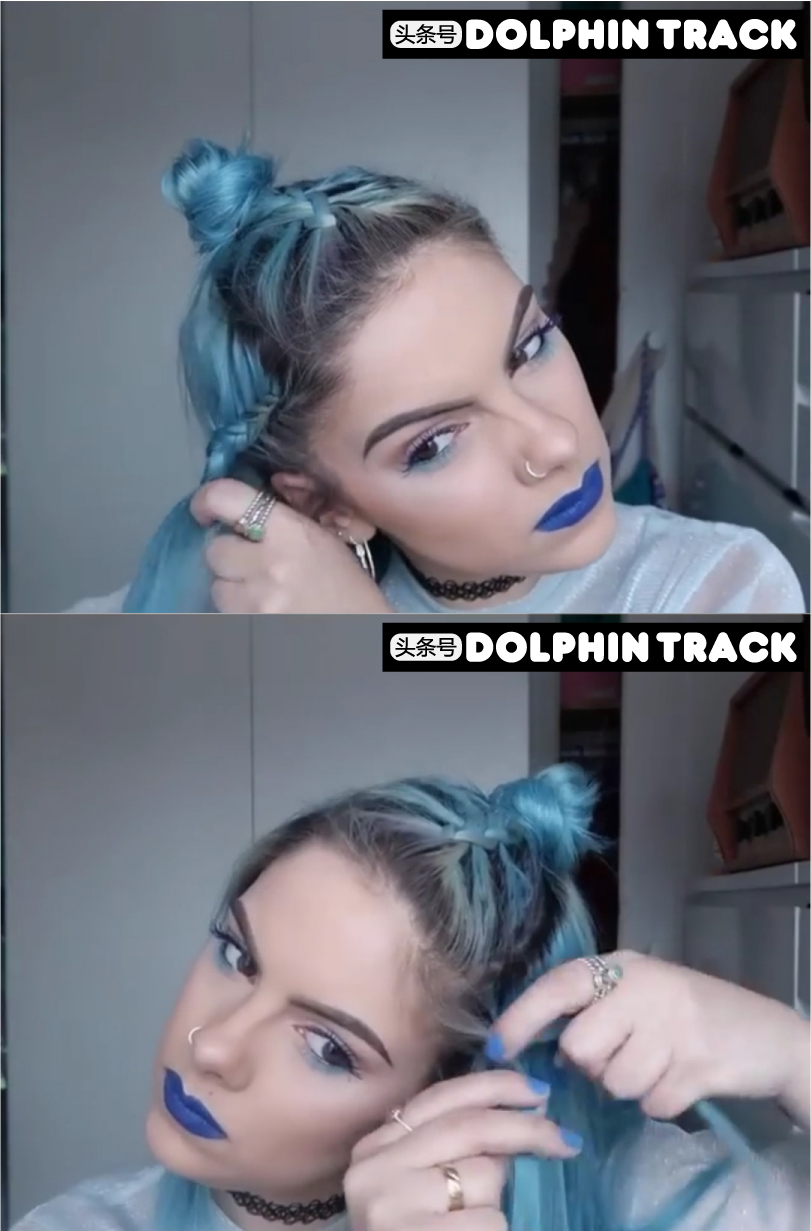 法式珍珠发带短发编发教程,适合中短发的编发ins