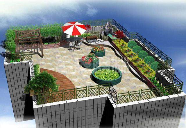 楼顶上的花园设计,楼顶花园设计案例欣赏