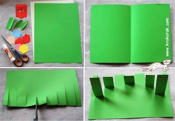 花环贺卡diy,幼儿园花朵卡纸手工贺卡