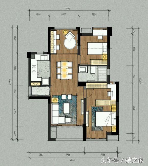 三室二厅装修样板间耗时三个多月,过程很揪心,但最终效果很温馨