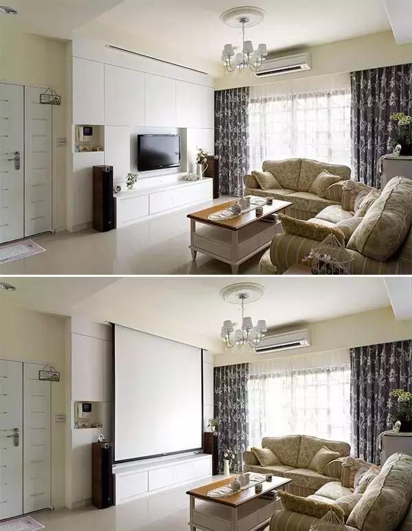 收纳兼顾的电视背景墙,收纳柜和电视背景墙组合