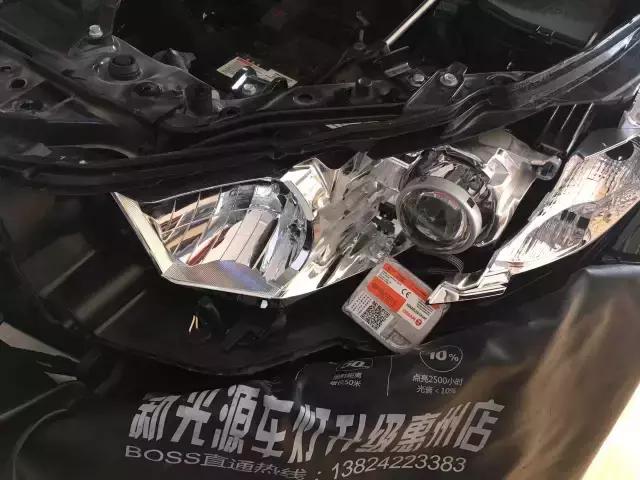 惠州新光源灯光升级‍，汉兰达原车灯发黄昏暗升级NHK德国版海五双光透镜！