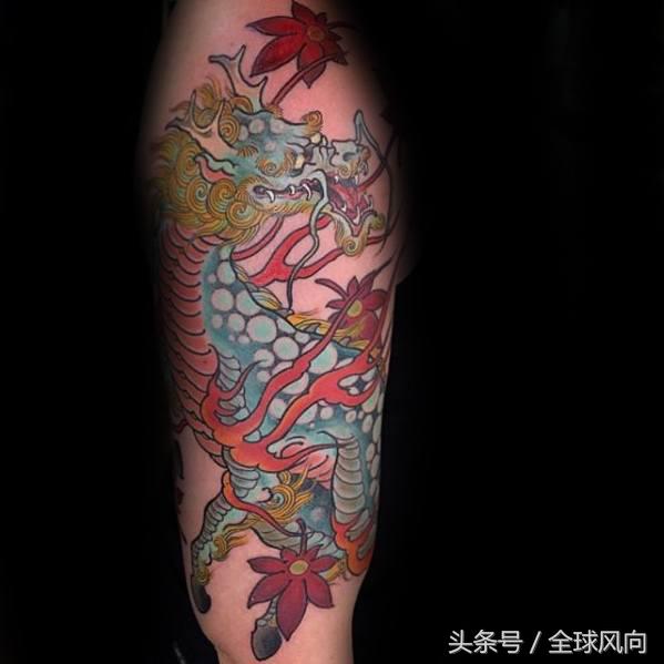 麒麟上云纹身图片大全,麒麟的纹身图案大全