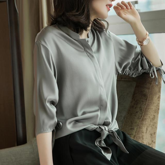 50岁女士气质套装高端穿搭,40岁正宗真丝上衣内搭