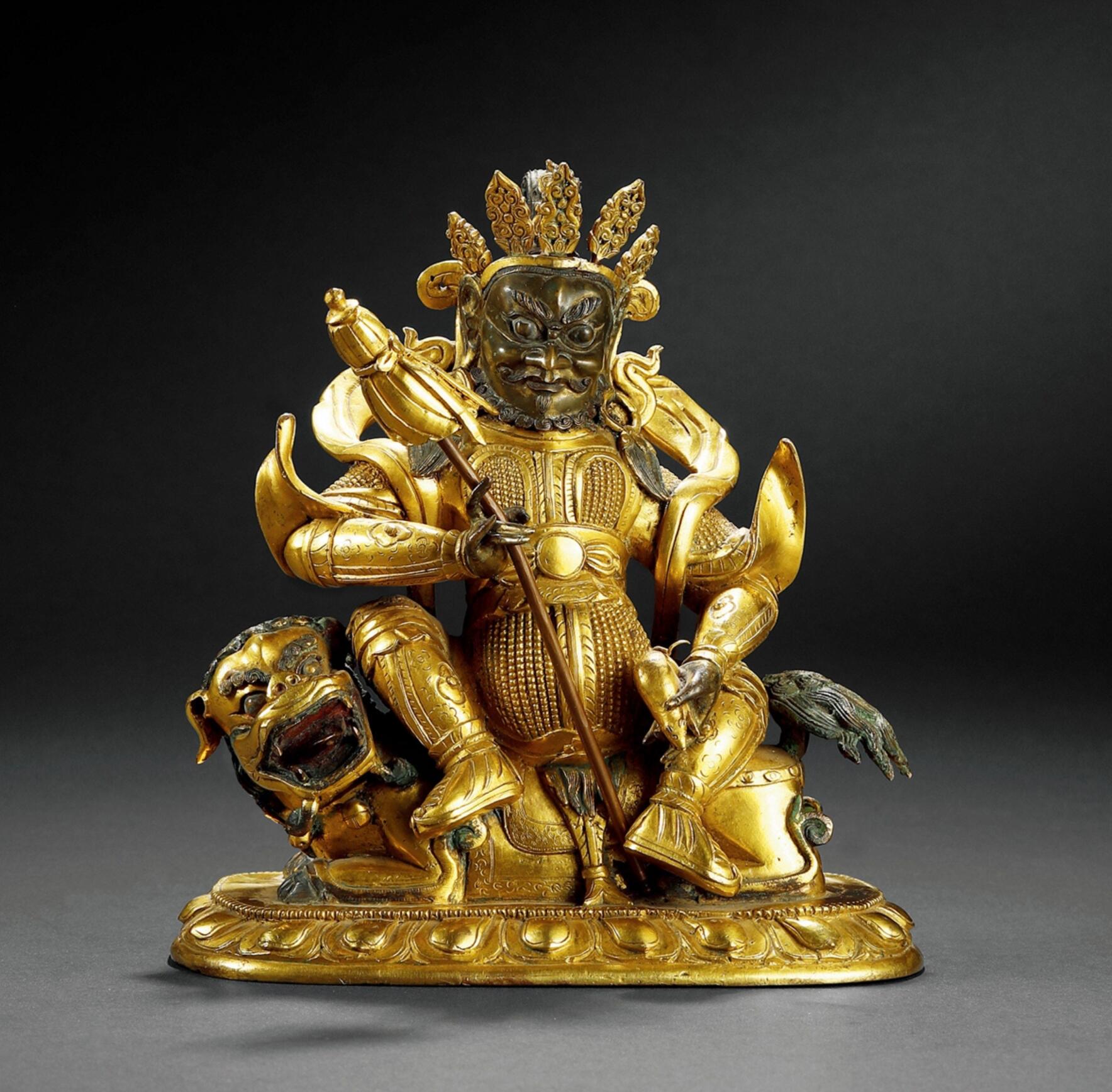 鎏金铜镶宝石佛像图片,铜鎏金胜乐金刚像