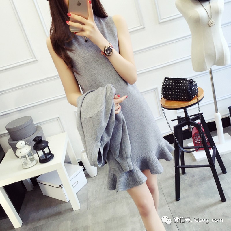 新款套装裙时髦又减龄冬天,套装裙两件套小香风针织秋冬
