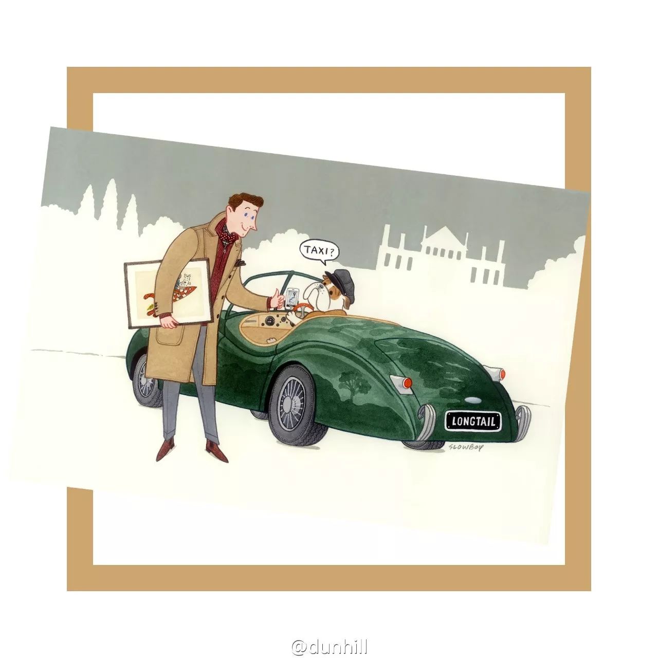 谈资|那个专门画绅士的Mr.Slowboy,这次帮dunhill画了一只狗