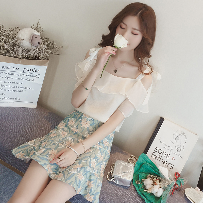 高腰西装荷叶边中长款半身裙大码,高腰金属别针包臀荷叶边半身裙