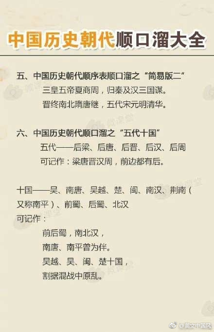 中国历史朝代顺口溜带拼音慢节奏,中国历史朝代顺口溜的解释