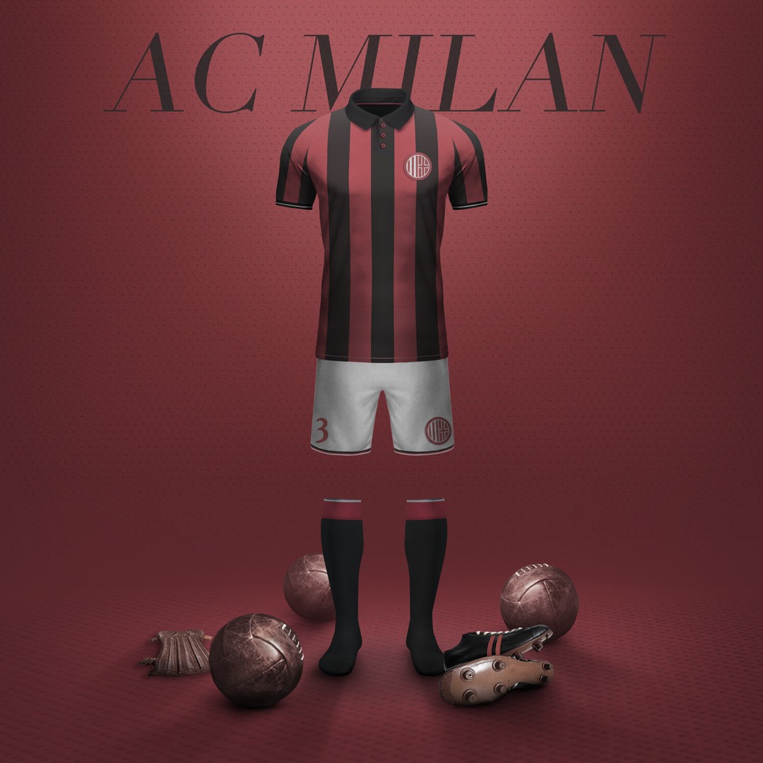 复古足球球衣米兰,欧洲俱乐部90年代球衣大全