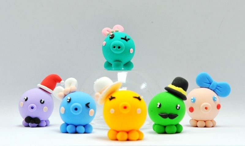 幼儿园超轻粘土手工大全：蝴蝶结维尼小熊等，唯美可爱风附教程