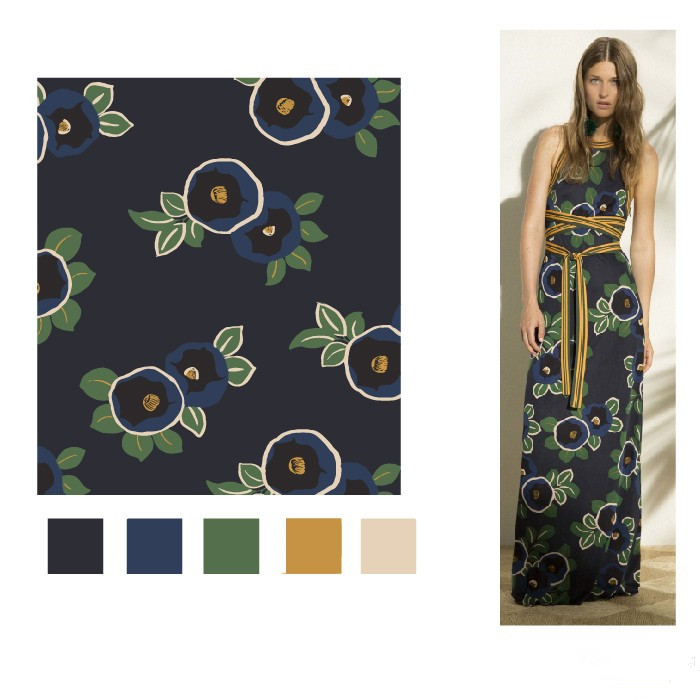 秀场系列服装配色效果图,彩色印花时尚秀图片高清