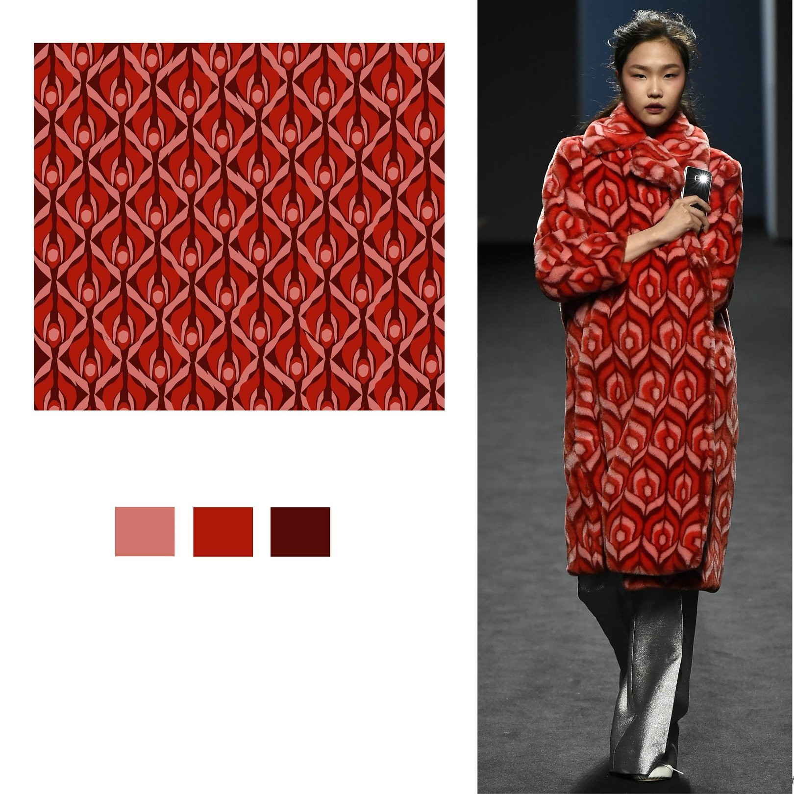 秀场系列服装配色效果图,彩色印花时尚秀图片高清