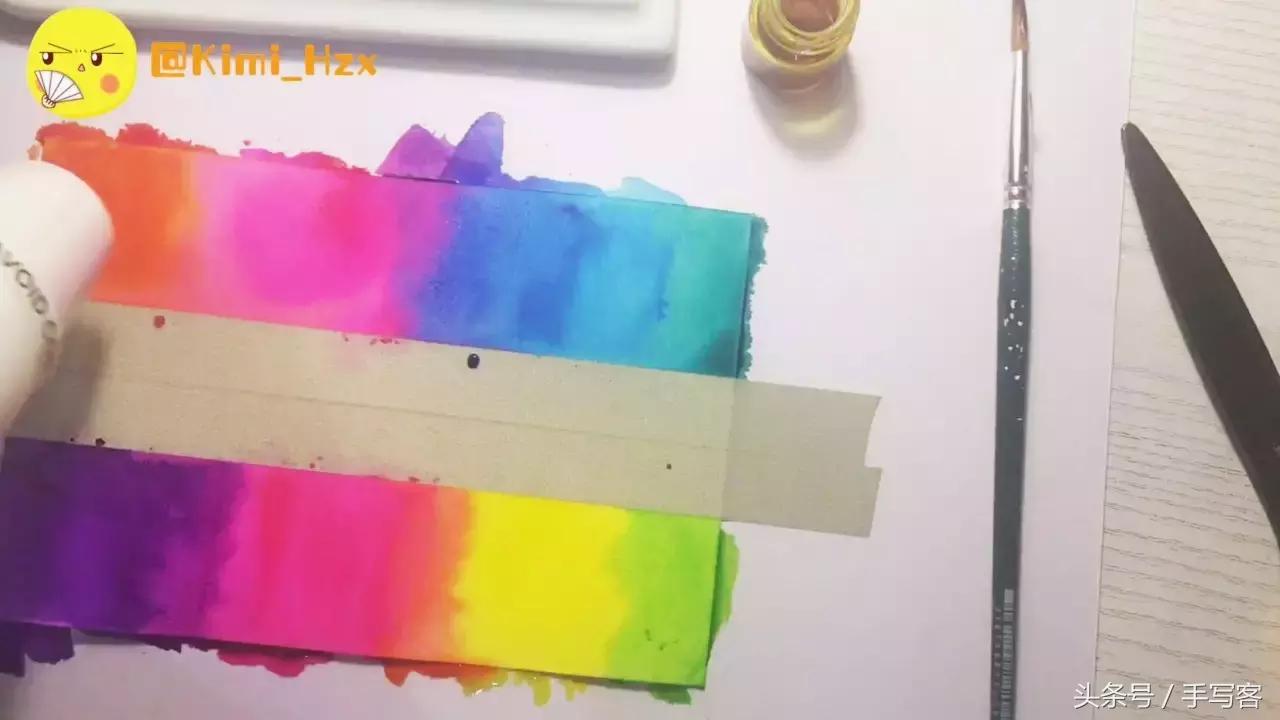 七夕快到了，亲手做一张彩虹手写染卡送给Ta吧~