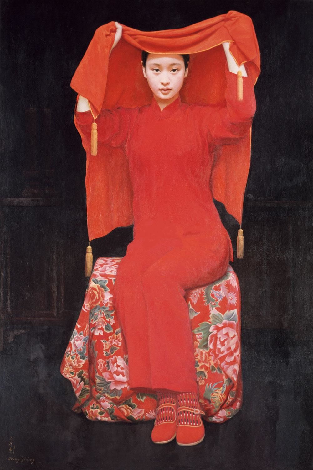 中国画家画的一幅特别美的女人画,中国当代实力派画家女人画
