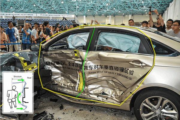 吉利帝豪车头撞扁图片,吉利帝豪正面撞大货车视频