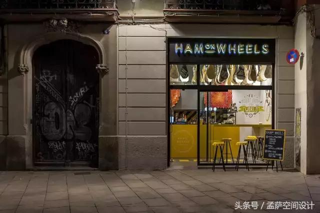 西班牙有家快餐厅也太有意思了,尽然用火腿来做装饰
