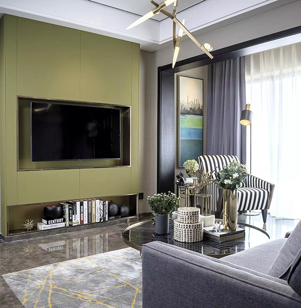 包头御融观邸效果图,包头富力113平米三室两厅装修