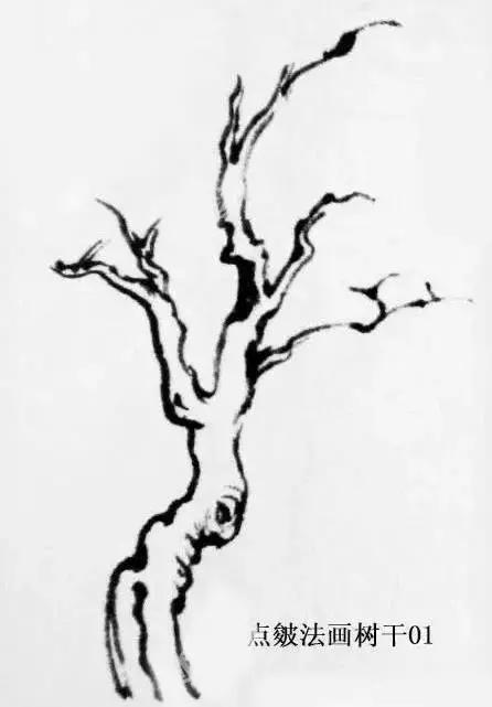 最简单的树干画法,树干的简便画法