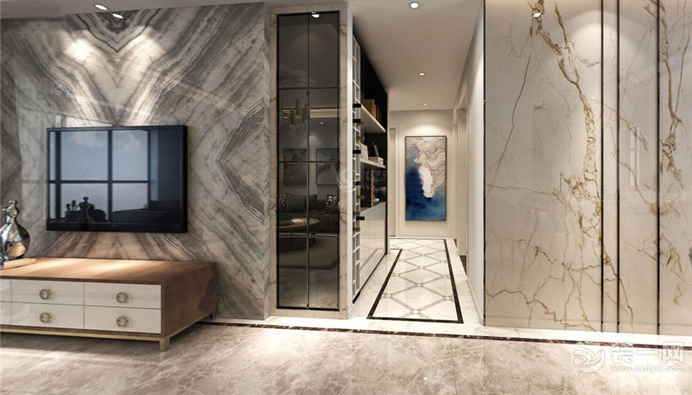 整个走廊来收纳，襄阳绿地广场三期效果图，170平现代四居半包9万