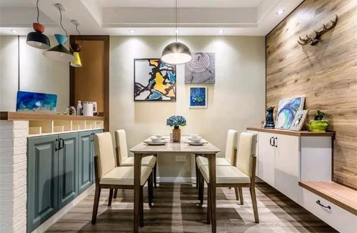 清新北欧风装修70平,蓝庭国际精装修效果图