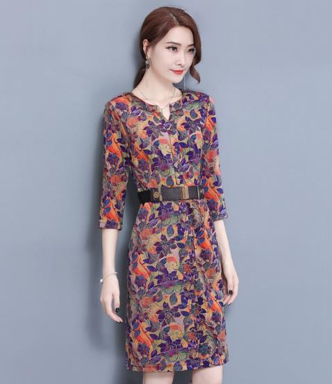 时髦洋气25到30岁气质连衣裙雪纺,气质百搭雪纺波点中长款连衣裙